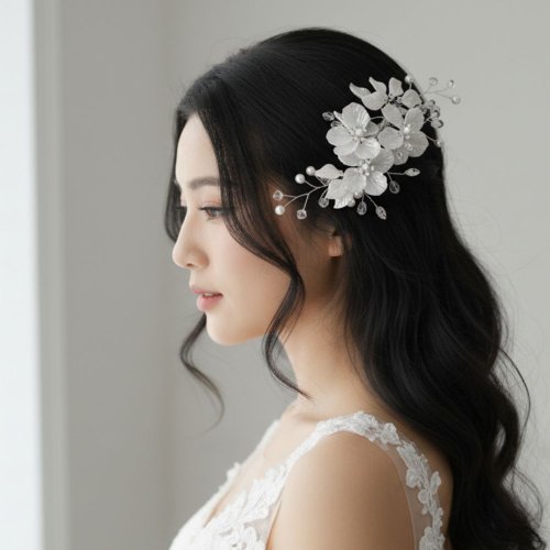 꿀이네 웨딩 헤어핀 꽃 코사지, 헤어장식
