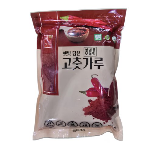 국산 최상급 해아란 햇 고춧가루 1kg . 보통맛/최근제조/양념용, 1개