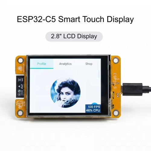 ESP32-C5 N16R8 2.8인치 터치LCD WiFi6 Zigbee 개발보드, 1개, 제품 단품