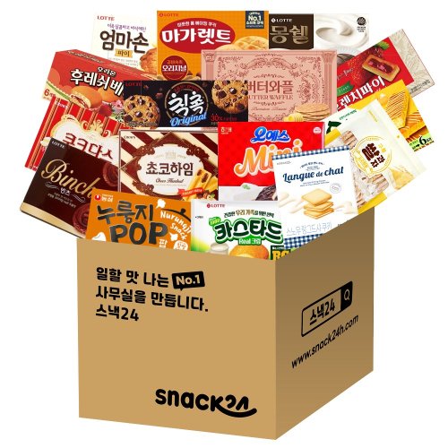 스낵24 인기간식 사무실 꽉꽉 박스과자세트 14P, 상세페이지 참조, 1개