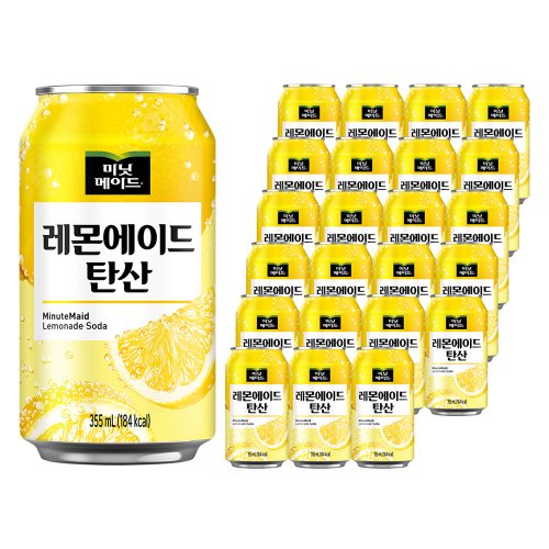 미닛메이드 레몬에이드 탄산음료, 24개, 355ml