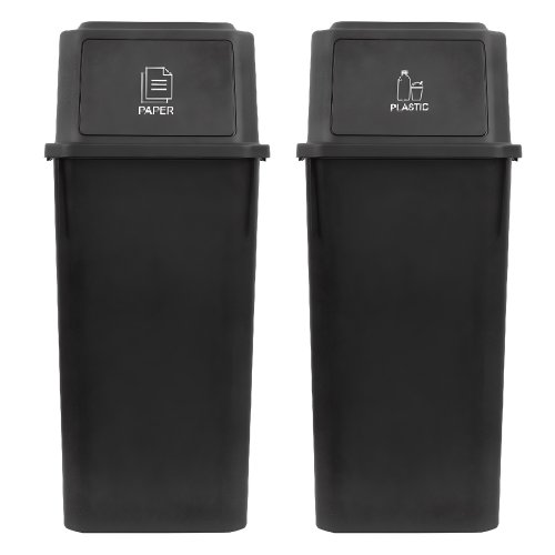 올유리빙 대용량 재활용 분리수거함 60L x 3p, 블랙
