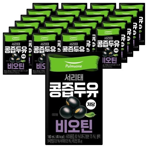 풀무원녹즙 저당 서리태 콩즙두유 비오틴, 24개, 140ml
