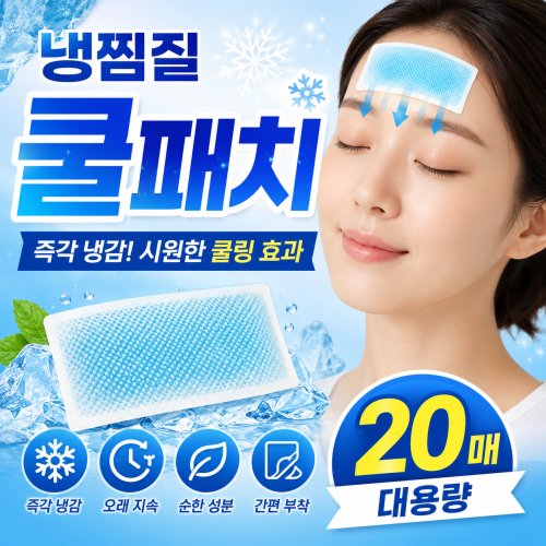 하임 여름 휴대용 아이스 쿨패치 쿨링 냉각 시트 쿨팩 10팩 (20개)
