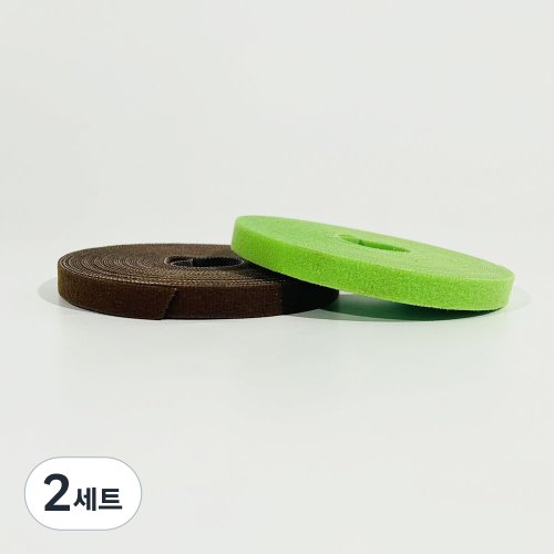 앙플랜트 원예용 고정 벨크로 타이 그린 10m + 브라운 10m, 1세트