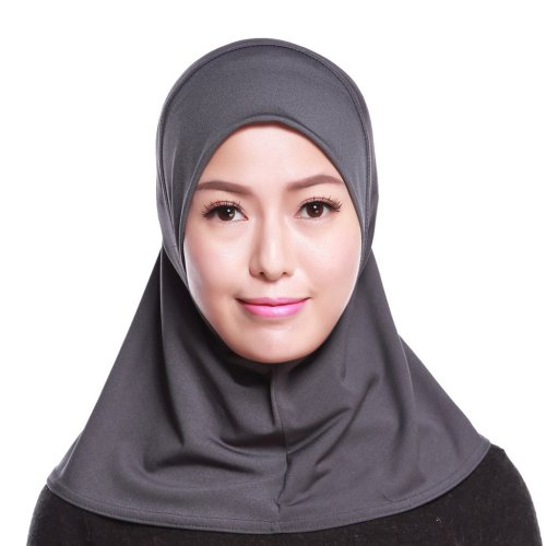 여성 무슬림 면 미니 히잡 헤드 스카프용 솔리드 컬러 풀 커버 이너 캡 이슬람 아랍 랩 숄 터번 모자 헤드
