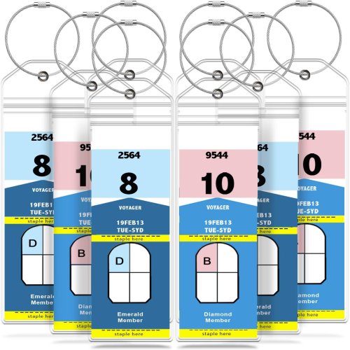 그레이트쉴드 4개입 크루즈 수하물 태그 + 2개입 ID 홀더 및 랜야드 로열 캐리비안 셀러브리티 라인용 방수 PVC 지퍼 파우치 스틸 루프  8 Luggage Tag Holders