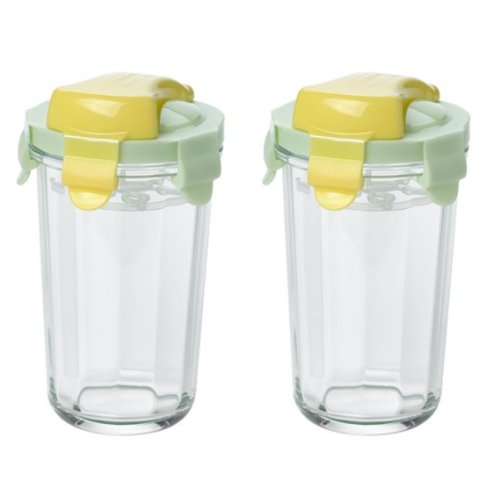 글라스락 강화유리 쉐이커, 그린, 500ml, 2개