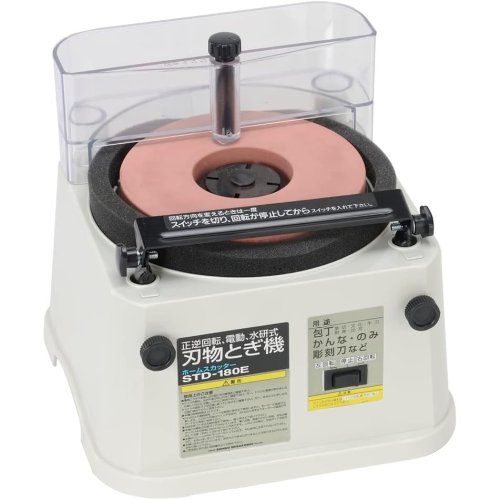 신흥 제작소 홈 스카다 STD-180E 신코 습식 자동 전동 칼갈이 기계 수냉식 1000방 숫돌 업소용 식당용 연마기 탁상 그라인더 화이트, STD-180E, 1개