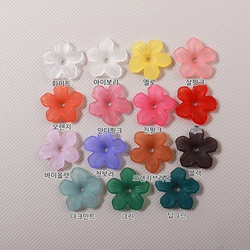 싼비즈 [6551-10]아크릴통과형 도라지꽃 15mm 무광 ,1개