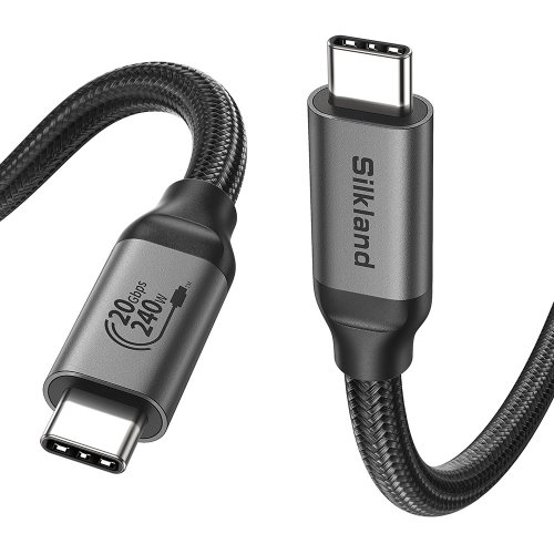 실크랜드 USB3.2 gen2 케이블 C타입-C타입 8K 240W 20Gbps 고속충전 데이터 케이블