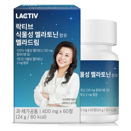 락티브 식물성 멜라토닌 함유 멜라드림, 60정, 1개