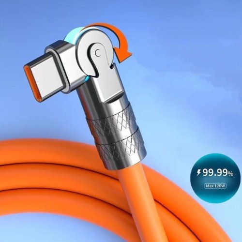 회전 C타입 충전 케이블 데이터전송 헤드회전 고속충전 120W USB TO C 1.5M