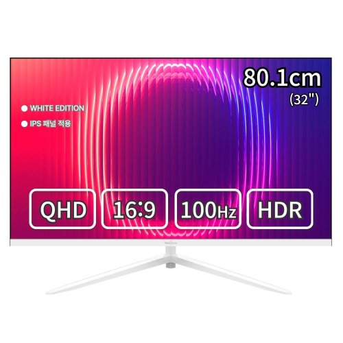 뷰싱크 32인치 QHD 슬림베젤 화이트 모니터 100Hz 게이밍 사무용 멀티 하이브리드, VSO321Q (무결점), 80.1cm