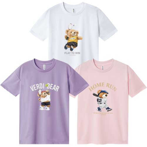 아동 반팔티 1+1+1 곰돌이 스포츠 티셔츠 3종