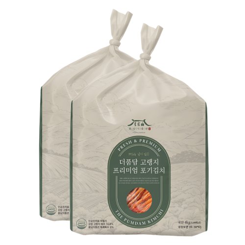 [조미료 무첨가] 더품담 고랭지 포기김치 HACCP인증 국산 가정용, 1개, 8kg