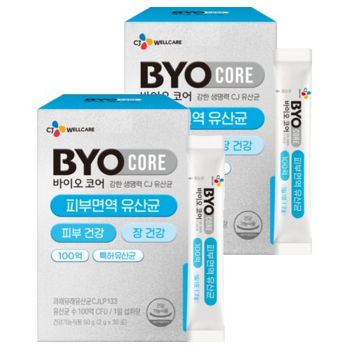 CJ 바이오코어 피부면역 유산균 30p, 60g, 2개