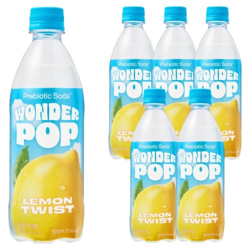 클룹 원더팝 프리바이오틱스 레몬트위스트, 6개, 500ml
