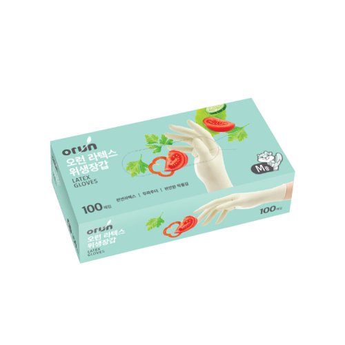 오런 라텍스 위생장갑 S, 밝은 아이보리, S, 5개