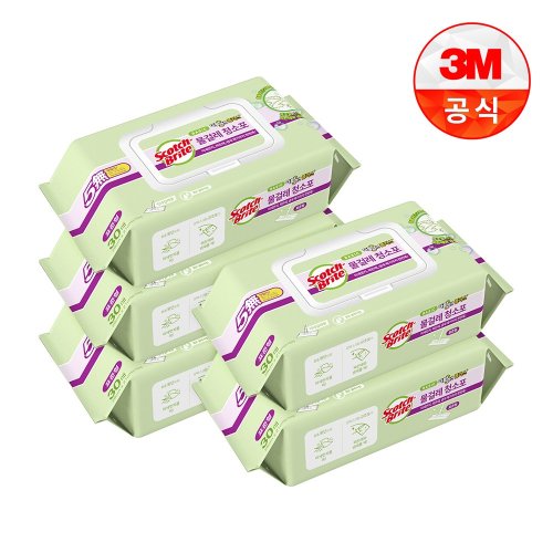 스카치브라이트 3M 올인원 베이직 더블액션 물걸레 청소포 플러스 표준형 25매, 4개