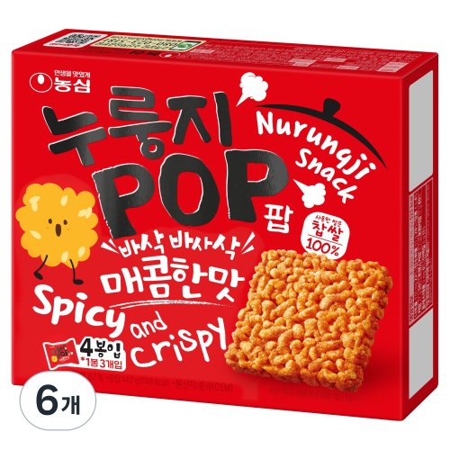 누룽지팝 매콤한맛 4p, 142g, 5개