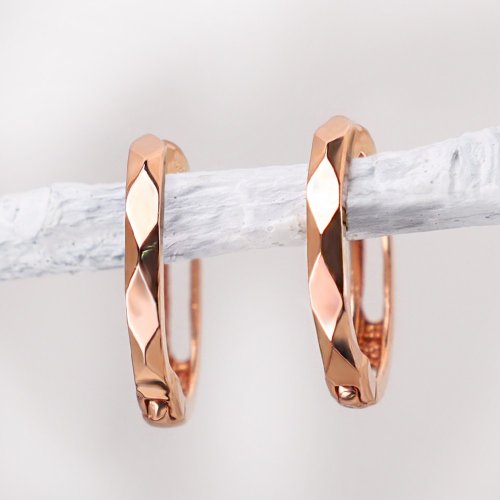 주리에떼 14K 18K 여성 데일리 루벤 다이아 컷팅 원터치 링 귀걸이, 14K GOLD(옐로우)