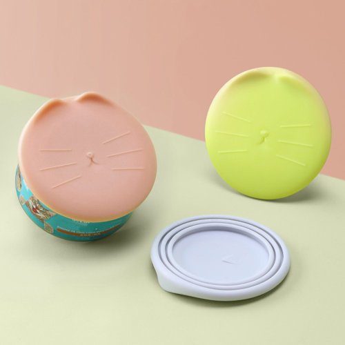강아지 고양이 간식캔 캔뚜껑 캔리드 통조림 실리콘 덮개 식기 밀봉, 1개, 그레이