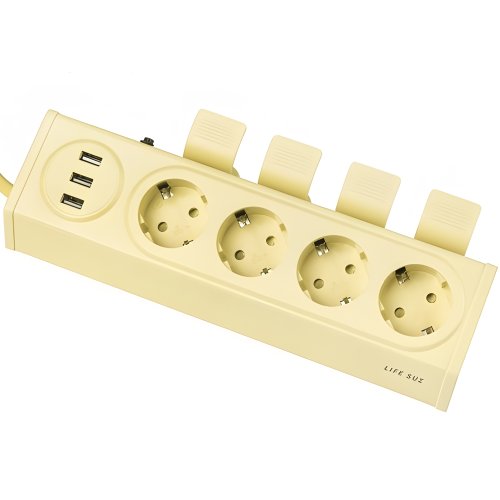 라이프썸 이지클릭 USB 멀티탭 4구 3포트 3M (LFS-HA) 4종 택1 눌러뽑는 멀티탭 4000W 고용량, 1개, 레몬타르트