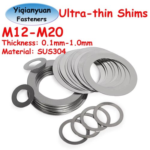 YIQIA UAN M12 M13 초박형 스틸 M19 일반 스테인레스 M14 M18 M20 1MM 가스켓 M15 0MM 와셔 SUS304 M17 DIN988 M16