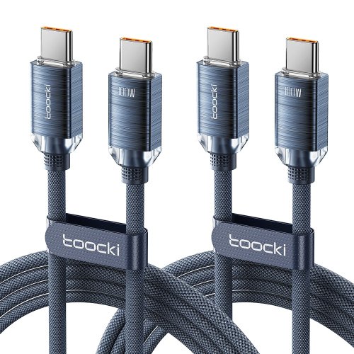 Toocki 100W C to C PD 초고속 충전 케이블, 2개, 2m, 퍼플