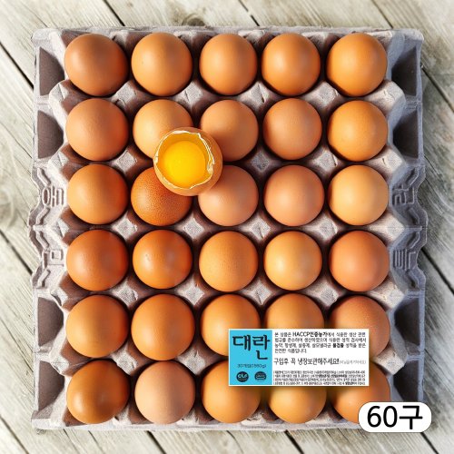 [에그트리]당일산란 항생제 없는 신선한 계란 대란(52g~59g), 1개, 60구, 대란
