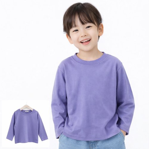 남아 여아 봄가을 긴팔 아동티셔츠 스타일 데일리룩 키즈티 편한 베이직