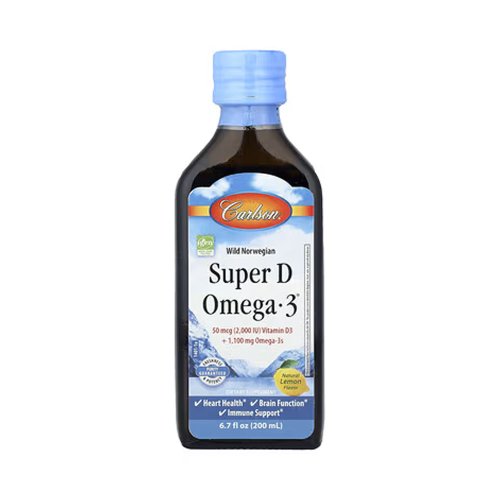 칼슨랩스 슈퍼 D 50mcg 오메가-3 1 100mg 내추럴 레몬 플레이버, 1개, 200ml