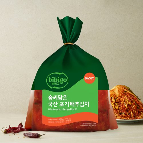 CJ비비고 솜씨담은 국산 포기배추김치, 10kg, 1개