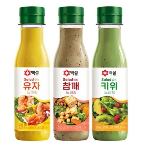 백설 드레싱 3종(유자드레싱+참깨드레싱+키위드레싱)