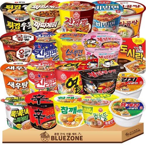큰컵라면 세트 신라면 새우탕 오짬 튀김우 짜파게티 육사발 김치사발 진매 진순 참깨 스낵 콕콕스파 진짬 열 빅컵누들매콤 불닭 까르보 팔도비빔 도시락 김치도시락 라면스틱