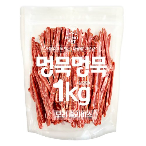 모모펫 강아지 멍묵멍묵 마블링 대용량 간식, 소고기슬라이스, 1kg, 1개