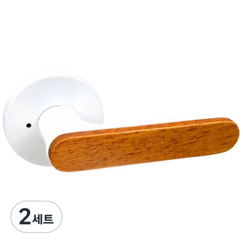 우드 방문손잡이 버튼 세트 BPL-5001 우드 화이트, 1세트