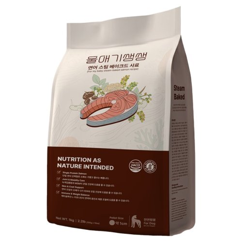 디어랩스 전연령 강아지 울애기쌩쌩 스팀베이크드 수제사료, 연어, 1kg, 1개
