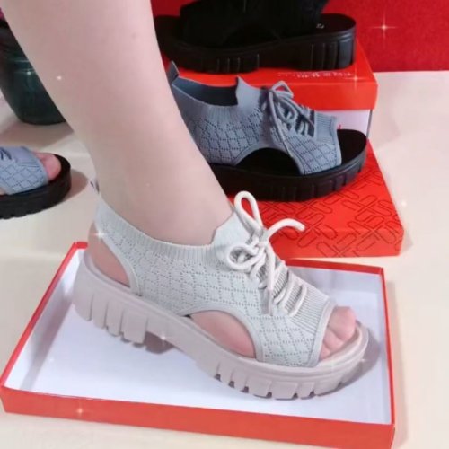 해피유통 여성 통굽 비치 샌들 에어 메쉬 샌들 jhsky