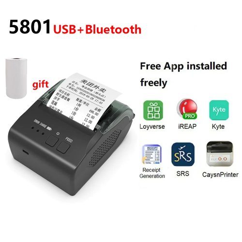 미니 휴대용 열 영수증 POS 프린터 무선 블루투스 58mm 티켓 빌 IOS/안드로이드/PC 송장 비즈니스 소매 잉