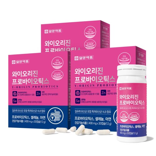 일양약품 와이오리진 프로바이오틱스 유산균, 30캡슐, 3박스