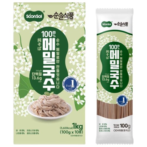 순솔 100% 메밀국수 무첨가물 막국수 소바 메밀면 대용량 업소용 모밀국수, 1개, 2.5kg