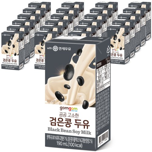 gomgom 고소한 검은콩 두유, 190ml, 24개