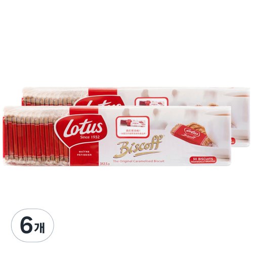 비스코프 싱글팩 비스켓, 312.5g, 6개