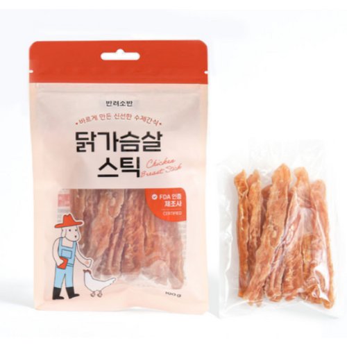 반려소반 강아지 수제 간식, 닭가슴살, 100g, 1개