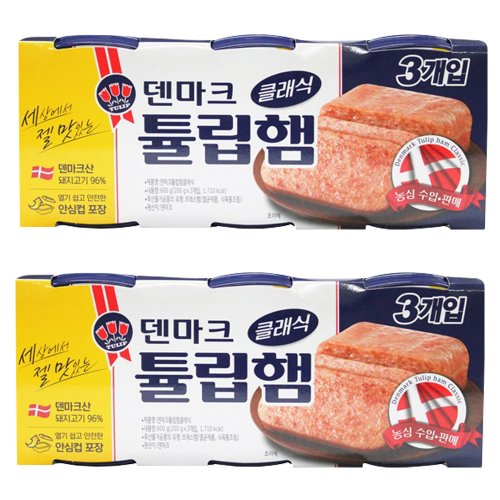 튤립푸드 덴마크 튤립햄 클래식 통조림, 200g, 6개