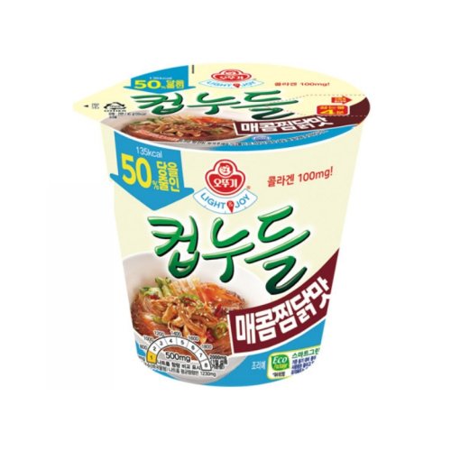 오뚜기컵누들 LIGHT&JOY 당을 줄인 컵누들 매콤찜닭맛 45g, 6개