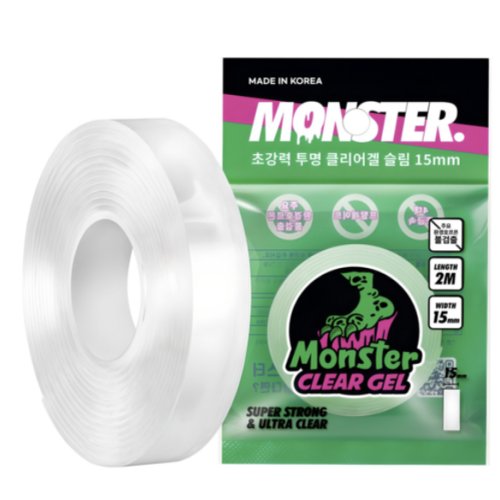 몬스터겔 슬림 초강력 양면테이프 15mm x 2m, 투명, 1개