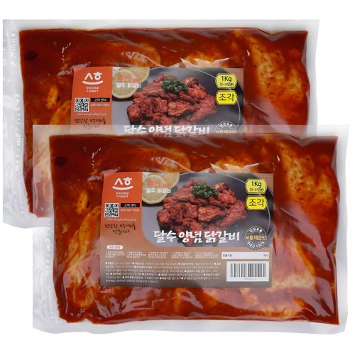 (생우동사리증정) 양념닭갈비 3팩 총1.5kg 당일제조발송 냉장닭갈비 달수 춘천닭갈비, 500g, 3개